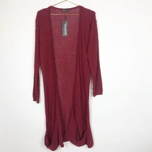 NWT Boohoo Emily Slouchy Long Cardigan